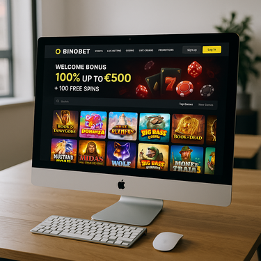 Binobet - Desktop Platform Screenshot - Modern Casino Design